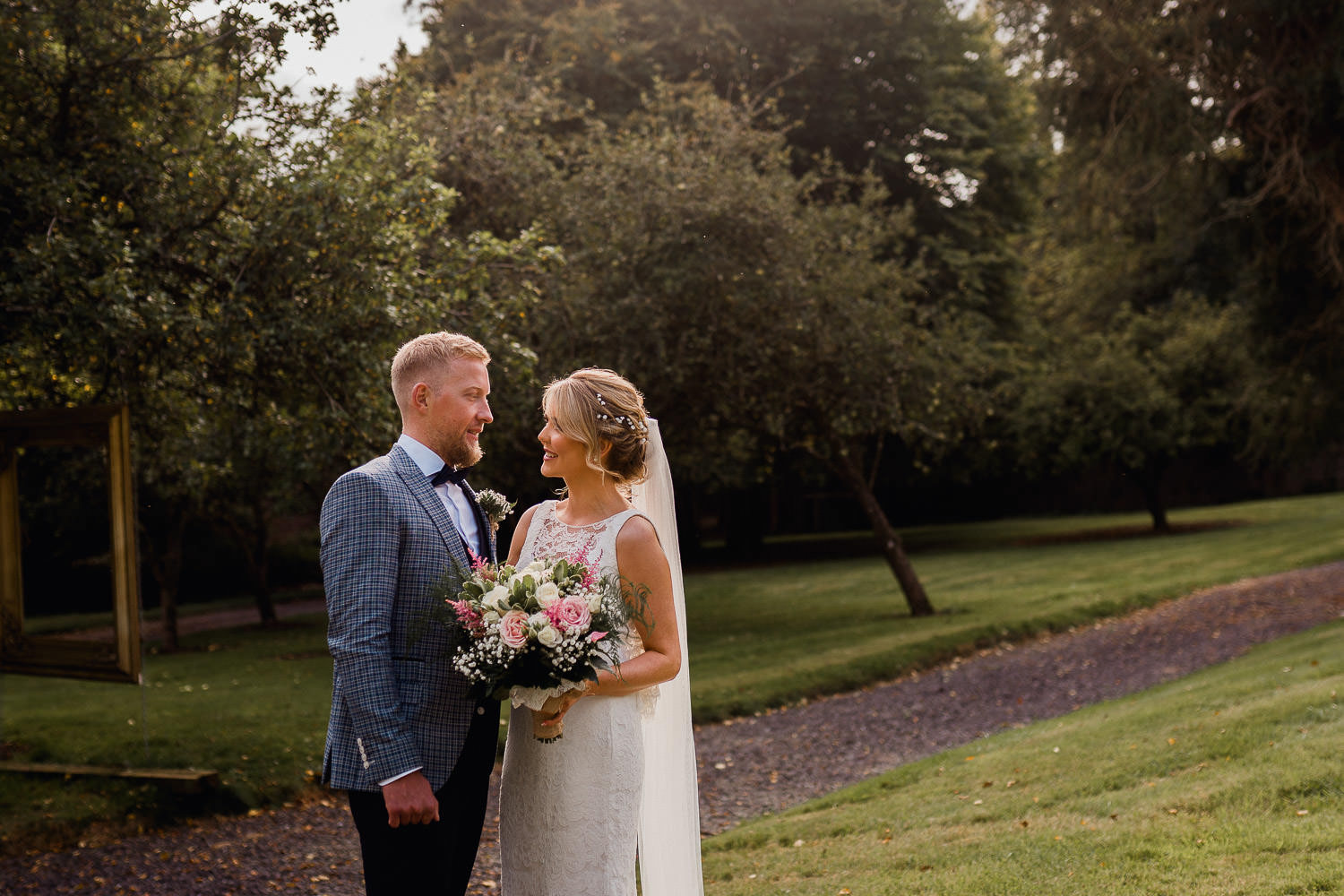 bride and groom at Boyne Hill House