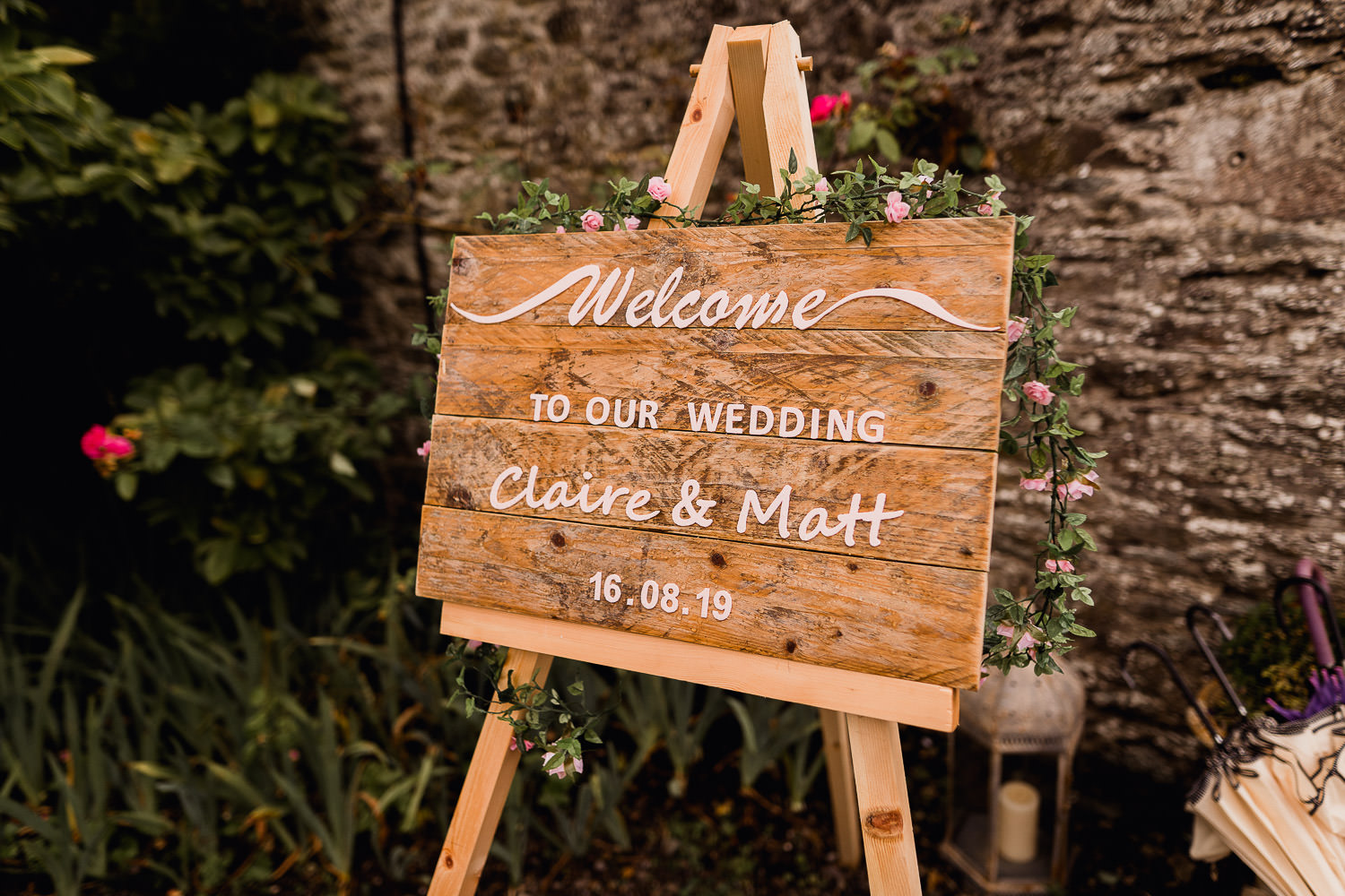 wedding sign at Burtown House