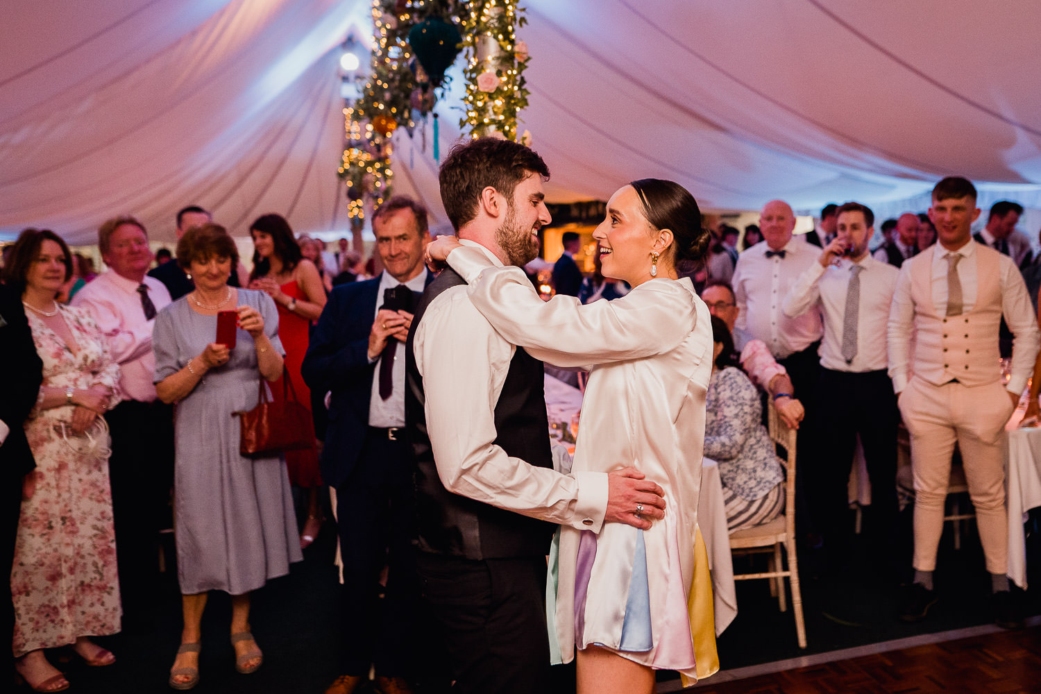 bride and groom dancing at Martinstown House Wedding